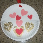 Paper Plate Valentine Card Holder - Finished Valentine card holder.