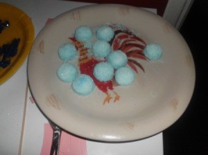 Coloured Sugar Cubes, in light blue.