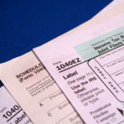 A photo of tax forms.