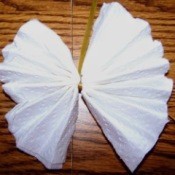 A bow made from a paper towel.