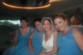 A bride and her bridal party.