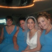 A bride and her bridal party.