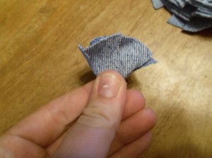 Circle folded in half again.