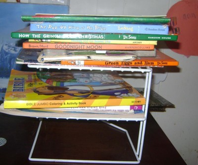 Books Stacked on Plate Stacker