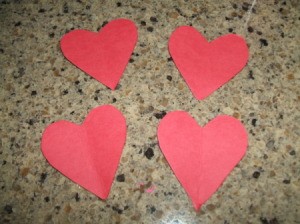 Paper hearts.