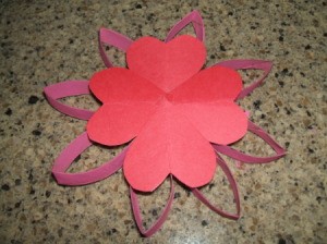 Heart flower on top of  tube petals.