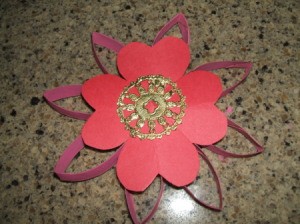 Decorative doily center for flower.