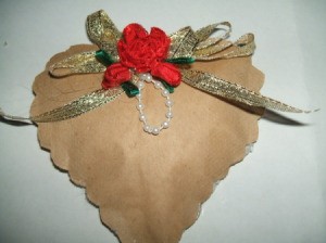 Ribbon flowers added.