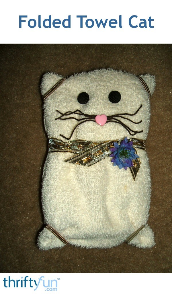 Folded Towel Cat ThriftyFun