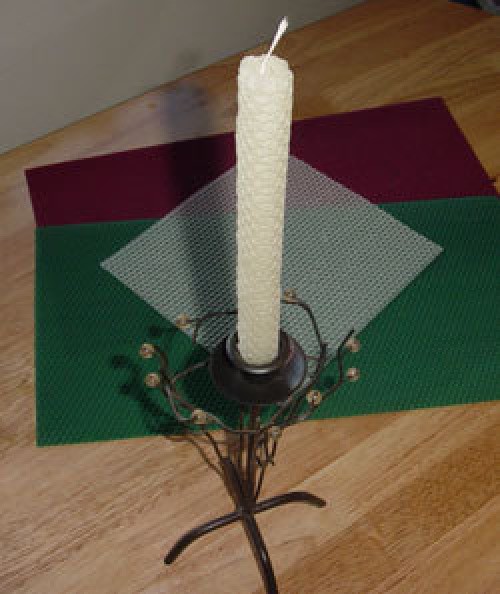 Candles made from rolled up beeswax sheets.