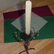 Candles made from rolled up beeswax sheets.