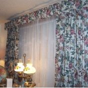 New drapes from flowered sheets.