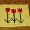 Red tulip pattern placemats.