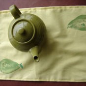 Pear printed tea towel.