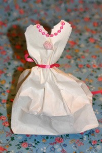 Front of wedding dress favor.