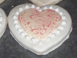 Heart shaped wedding cookies.