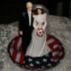 A patriotic wedding cake topper.