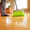 sweeping a floor