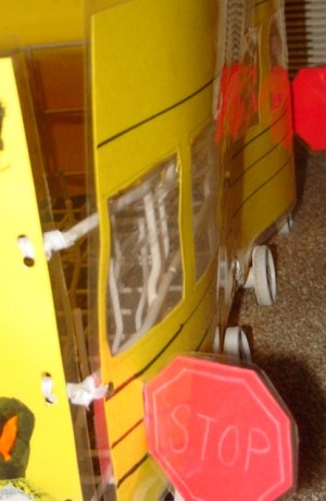 Extended stop signs.