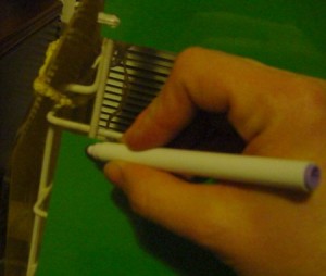 Marking where to attach panels.