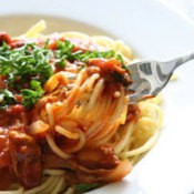 a plate of spaghetti