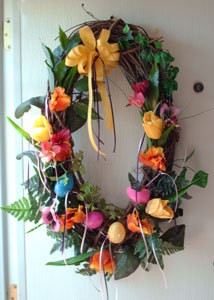 Easter Egg Wreath with Flowers