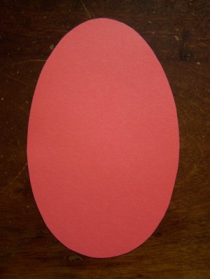 Red egg shaped paper.