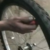 fixing a bike flat