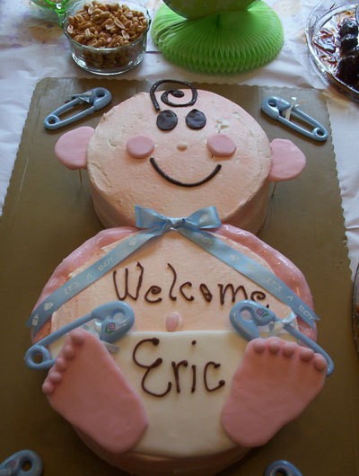 Decorated Baby Cake For Shower