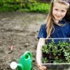 Girl Holding Seedlings