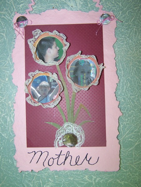 Finished card ready for hanging.