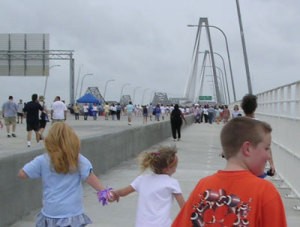 Runners on the New Ravenel Bridge (Charlston, SC)