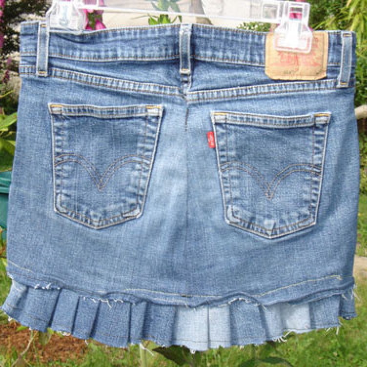 Jeans Skirt with Ruffle ThriftyFun