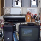 Using Baker's Rack for Computer Equipment