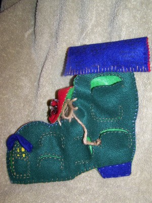 Finished shoe with doors.