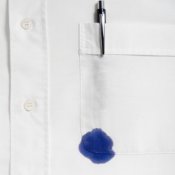 Ink stain on a white shirt.