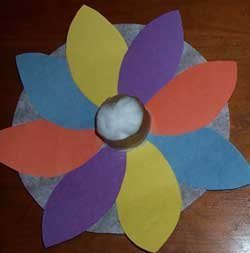 Multicolored coffee filter flower.