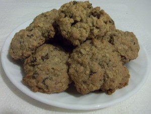 A plate of oatmeal cookies