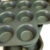 A stack of muffin tins.