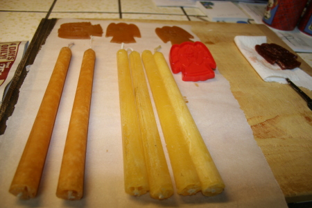 Tapers and chocolate scented angels.