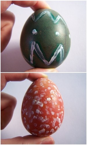 Deluxe Easter Eggs - Eggs after painting with acrylic paints.