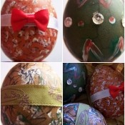 Deluxe Easter Eggs - Addition of bows, ribbon, and rhinestones.