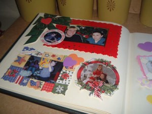 A holiday scrapbook page.