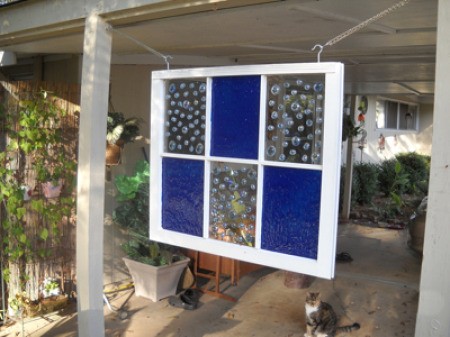 faux stained glass window