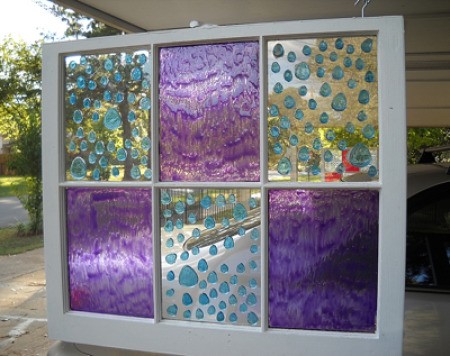 faux stained glass window