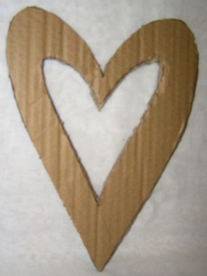 Cardboard heart shape.