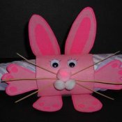 Pink bunny napkin ring.