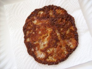 Fried provolone cheese to use as a bacon substitute