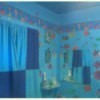 Fish Theme Bathroom in blues with primary colors