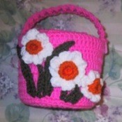 large crocheted easter basket